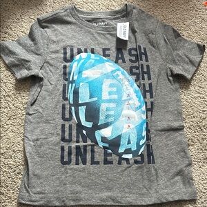 Old Navy Gray Tee with Blue Football Graphic